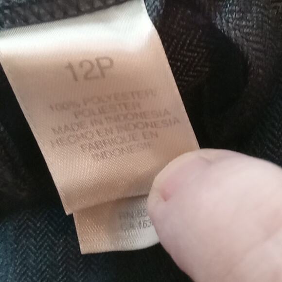 First Issue Women's Petite 12 Wide leg Black Pin Stripe high rise Pants. Office - Picture 3 of 9